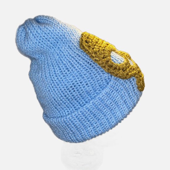 Plasma Beamz Hand Knitted Gold Skull Beanie - Picture 5 of 8